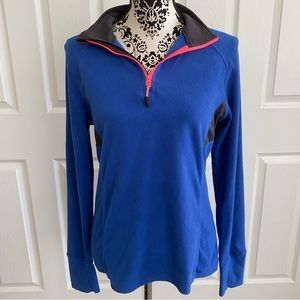RBX Performance Fleece Athletic Top Size M 1/4 zip Blue